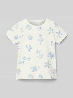 Name it T-shirt met geribde ronde hals model 'FILLE'