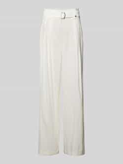Marc Cain Wide fit linnen broek met bandplooien