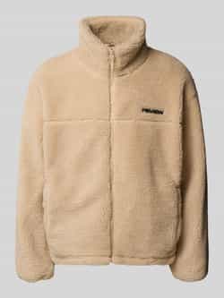 REVIEW Fleecejack met opstaande kraag en labeldetail