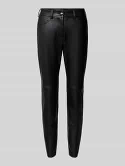 MAC Slim fit stoffen broek in leerlook 'Vegan'