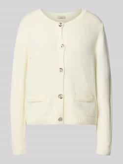 Milano italy Regular fit gebreid jack met viscose en kasjmier