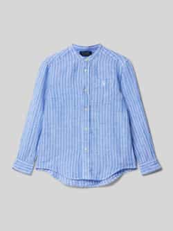 Polo Ralph Lauren Kids Regular fit overhemd van linnen met labelstitching model 'POSTBOY'