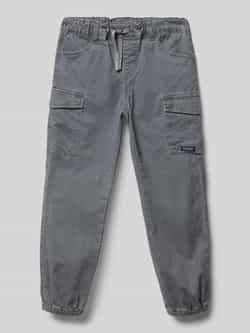 Name it MINI regular fit cargobroek NMMBEN donkergrijs Jongens Stretchkatoen 110