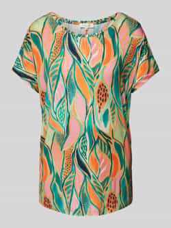 Christian Berg Woman T-shirt met all-over motief van een mix van viscose en elastaan