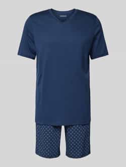 Schiesser Pyjama met geribde V-hals