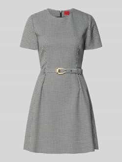 HUGO Getailleerde kokerjurk van viscosemix model 'KIMISE'