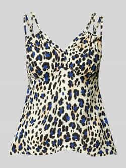 Aware Top met bandjes van viscose met dierenprint