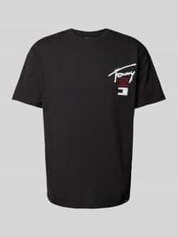 Tommy Jeans Zwart Katoenen Geregenereerd T-shirt Heren Herfst Winter Collectie Black Heren