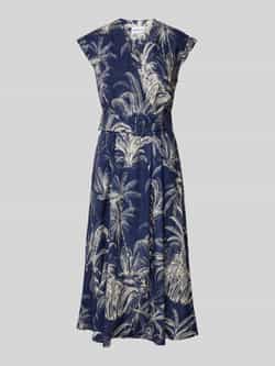 Marella Getailleerde midi-jurk van een mix van linnen en viscose model 'ALINE'
