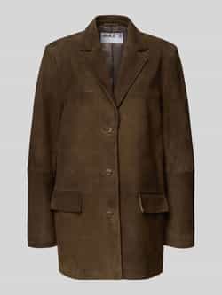 Jake*s Collection Leren jack met reverskraag en klepzakken