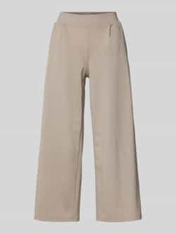 Ichi Wide leg stoffen broek met bandplooien model 'Kate'