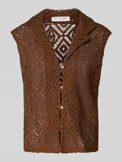 Christian Berg Woman Relaxed fit gehaakt gilet met ajourpatroon