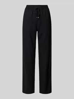 Milano italy Straight leg linnen broek met tunnelkoord