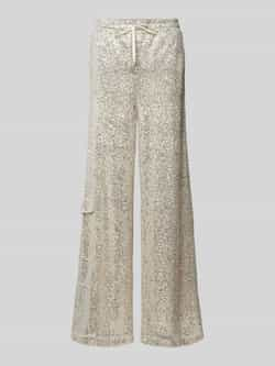 CAMBIO Wide leg stoffen broek met all-over pailletten model 'AMALIA'