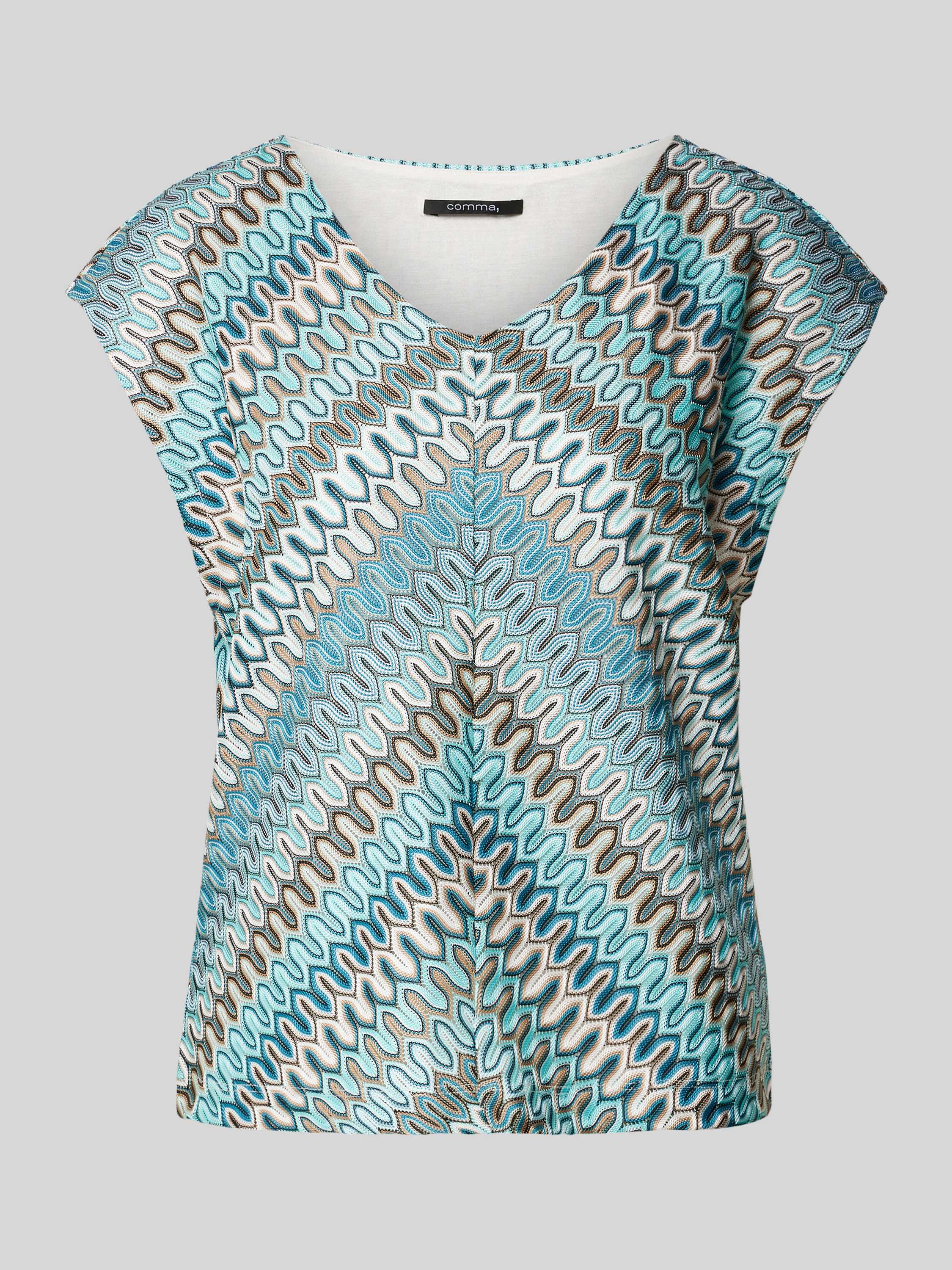 Comma top met all over print multi