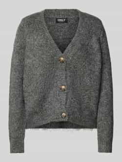Only Regular fit gebreid jack met diepe V-hals model 'ZOEY'