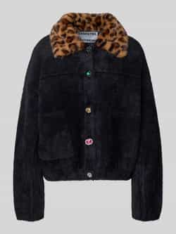 Essentiel Antwerp Loose fit jack van imitatiebont met afneembare fly-away-kraag
