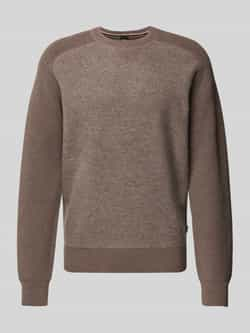 Hugo Boss Regular Fit Hybride Trui met Geribbelde Manchetten Brown Heren