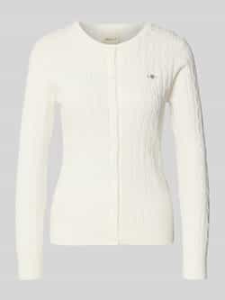 Gant Gebreid jack met kabelpatroon en labelstitching
