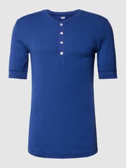 Schiesser T-shirt met korte knoopsluiting model 'Henley'