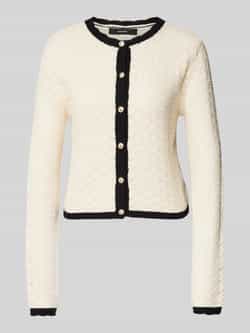 Vero Moda Regular fit gebreid jack van katoenmix met broderie anglaise model 'JACKIE'