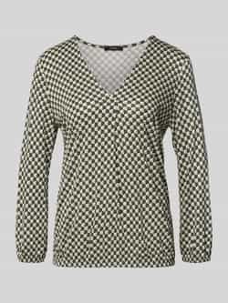 Opus Shirt met lange mouwen van viscose met V-hals model 'Sannah iconic'