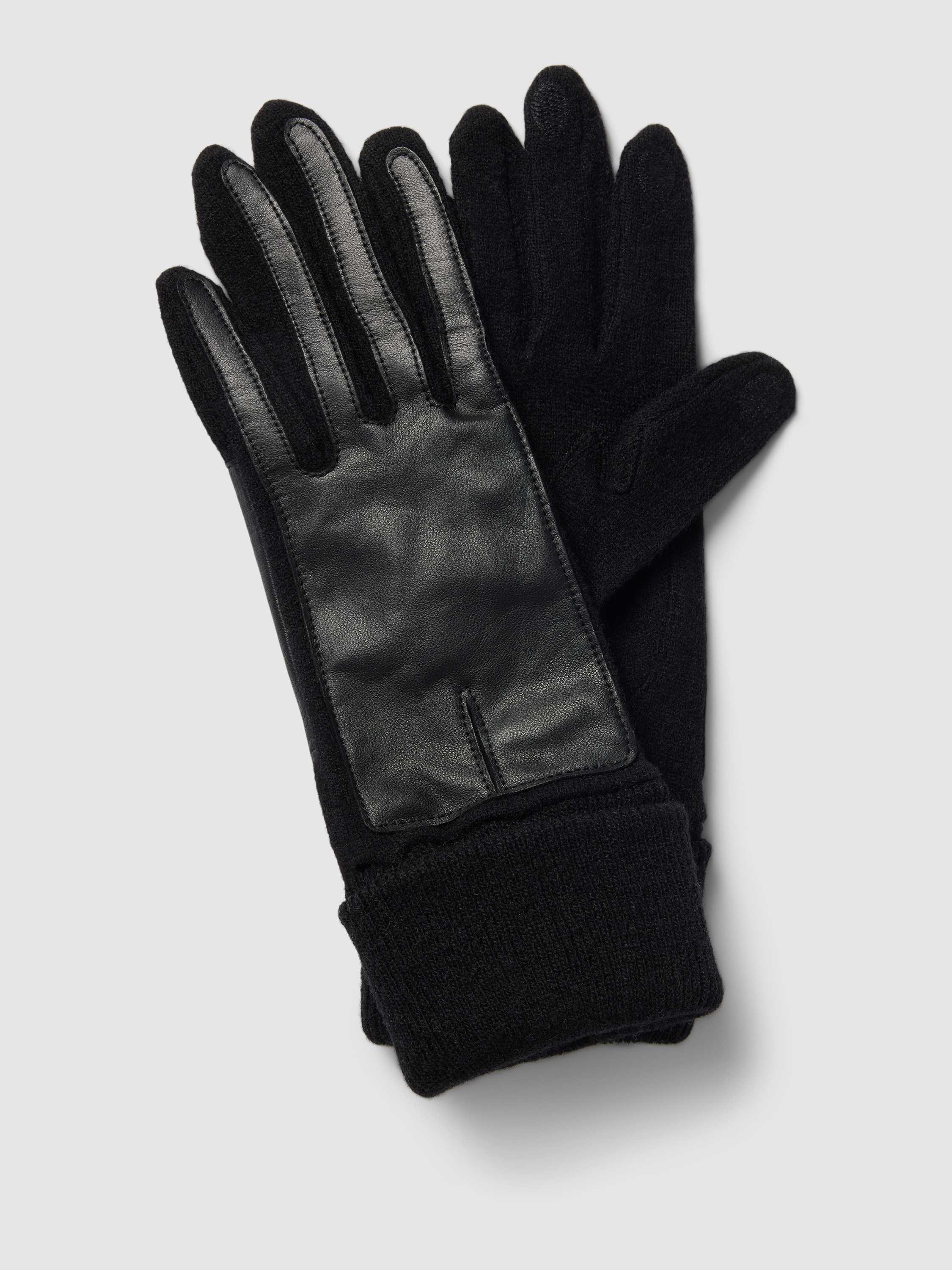 Esprit Handschoenen van lamsleer met brede omslag