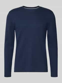 Christian Berg Men Shirt met lange mouwen structuurmotief en ronde hals