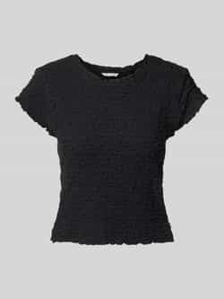 Tom Tailor Denim Korte slim fit top van crinklemateriaal