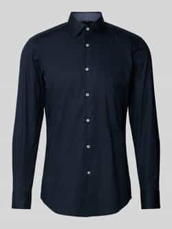 Hugo Boss Blauwe Oxford Poplin Overhemd Klassieke Kraag Blue Heren