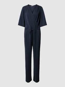 MbyM Blauwe Jersey Jumpsuit met Trekkoord Taille Blue Dames