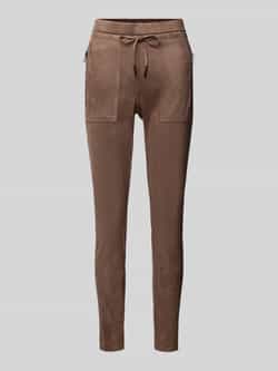 Opus Slim fit stoffen broek met ritszakken model 'Elvina'