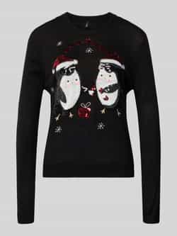 Only Regular fit kersttrui met paillettenmotief model ''XMAS SHINE'