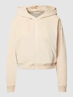 Jake*s Casual Sweatjack met extra brede schouders en steekzakken