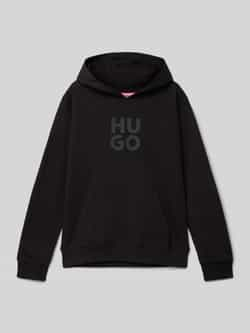 HUGO Hoodie met labelprint