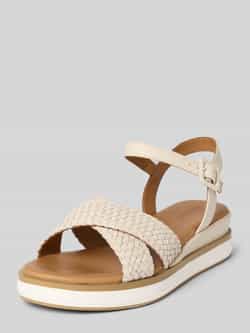 Inuovo Sandalen van leer in gevlochten look