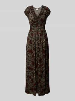 Apricot Maxi-jurk van viscose met V-hals