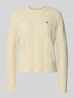 Polo Ralph Lauren Gebreide pullover met kabelpatroon en ronde hals