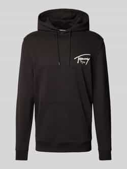 Tommy Hilfiger Hoodie met Gedurfd Print Zwarte Katoenen Sweater Black Heren