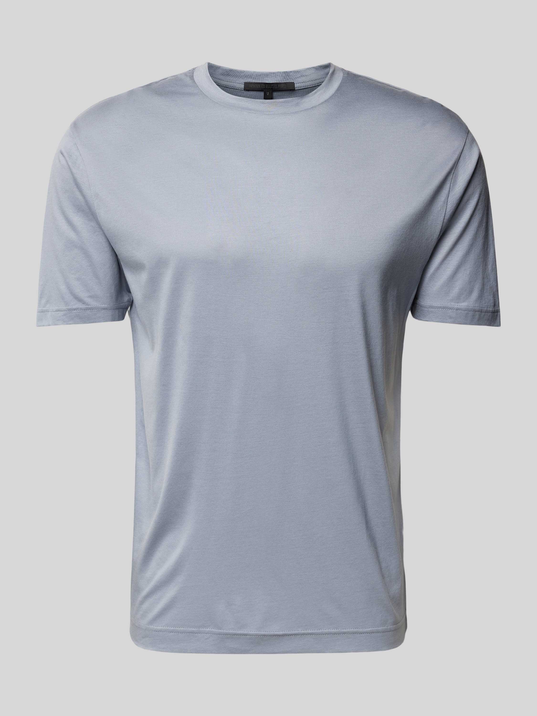 Drykorn T-shirt met geribde ronde hals model 'GILBERD'