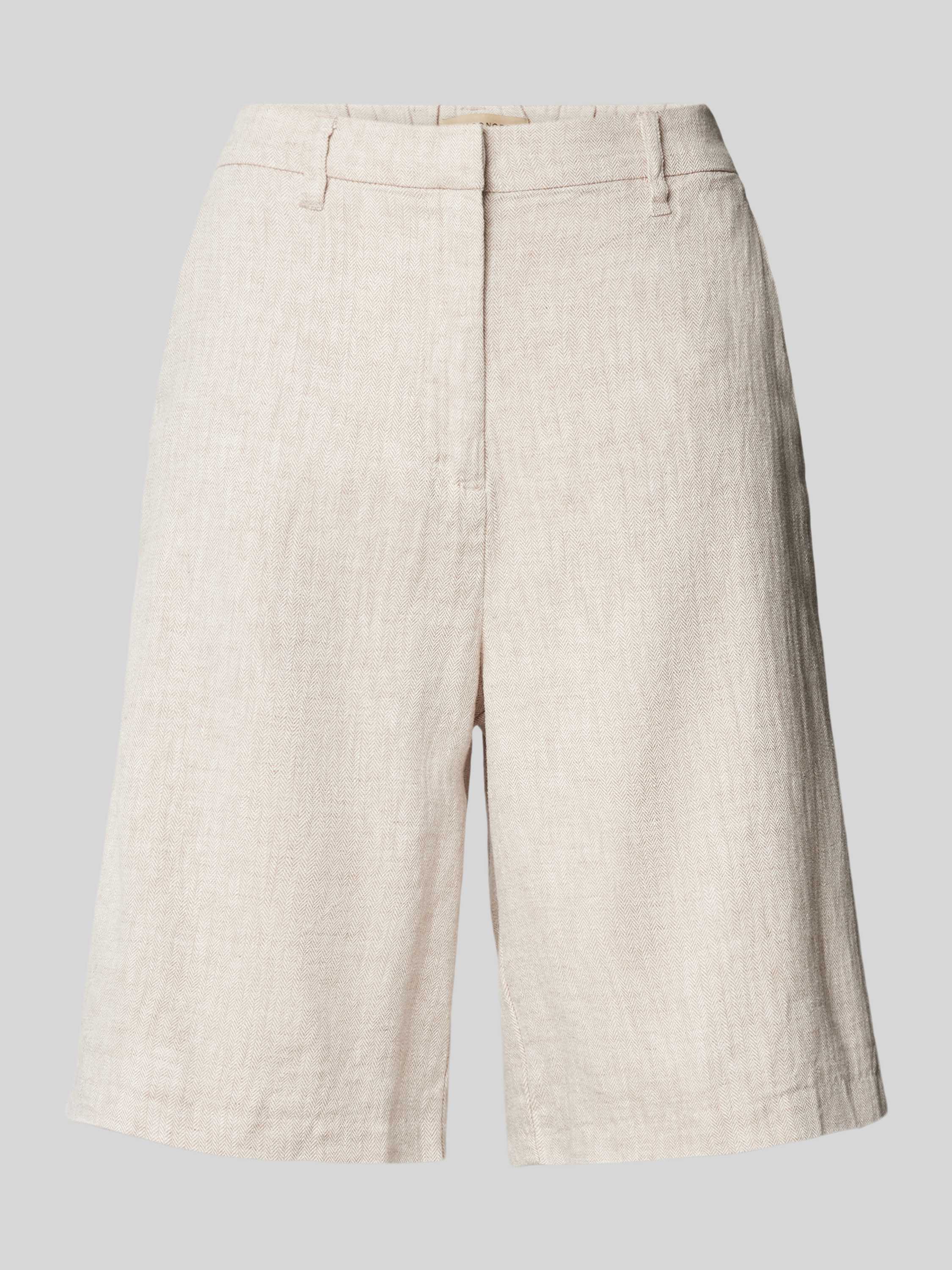 Soyaconcept Regular fit korte linnen broek met geweven motief model 'Eris'