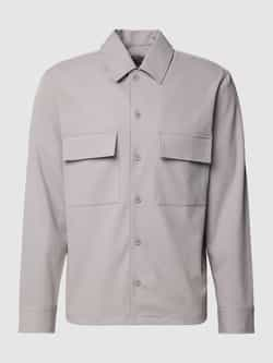 Calvin Klein regular fit overshirt met logo silver sconce