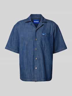 Hugo Blue Regular fit vrijetijdsoverhemd met reverskraag model 'Eligino'