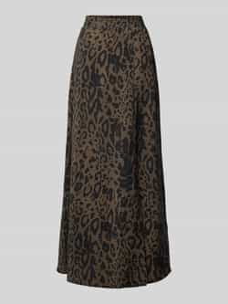 Kaffe Luipaardprint Rok met Zijrits Brown Dames