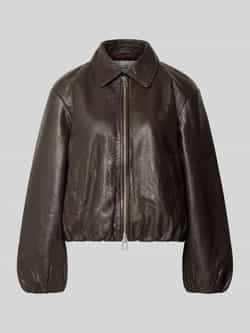 Marc O'Polo DENIM Regular fit leren jack met elastische band