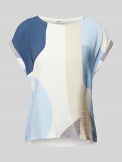 S.Oliver RED LABEL Relaxed-fit T-shirt in een materiaalmix met een opdruk aan de voorzijde