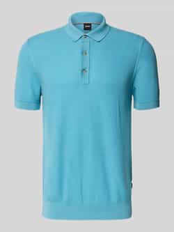 Boss Regular fit gebreid poloshirt van een mix van lyocell en katoen model 'LANNOTTI'