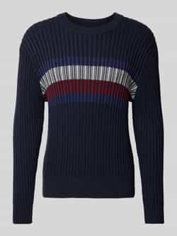Tommy Hilfiger Trui met ronde hals GLOBAL STRIPE CHUNKY RIB C NK met opvallend color block-ontwerp
