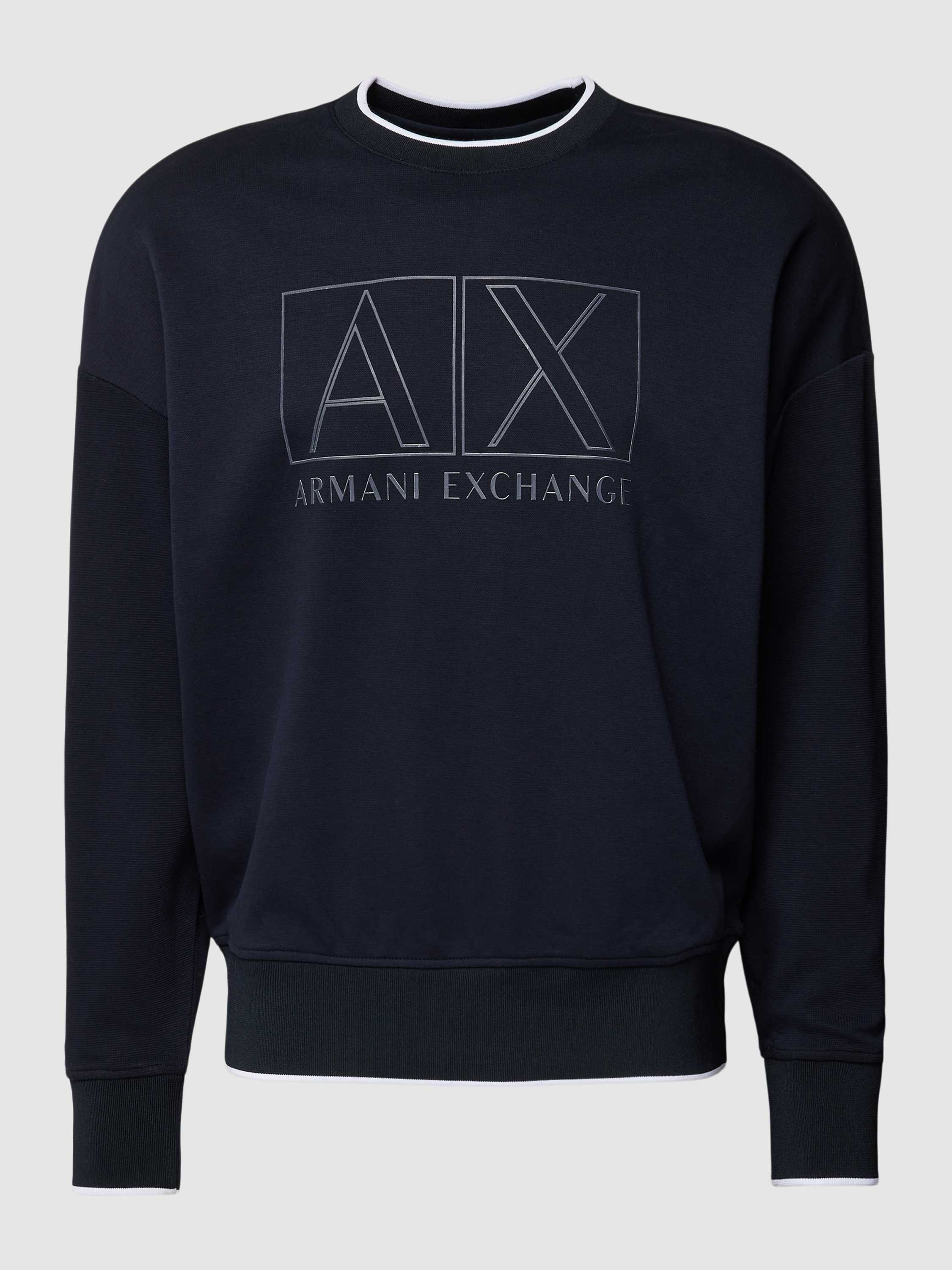 Armani Exchange Sweatshirt met labelstatement model 'Pique'