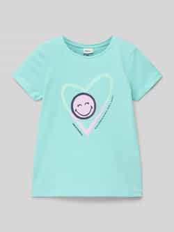 S.Oliver RED LABEL Loose fit T-shirt met Smiley -print